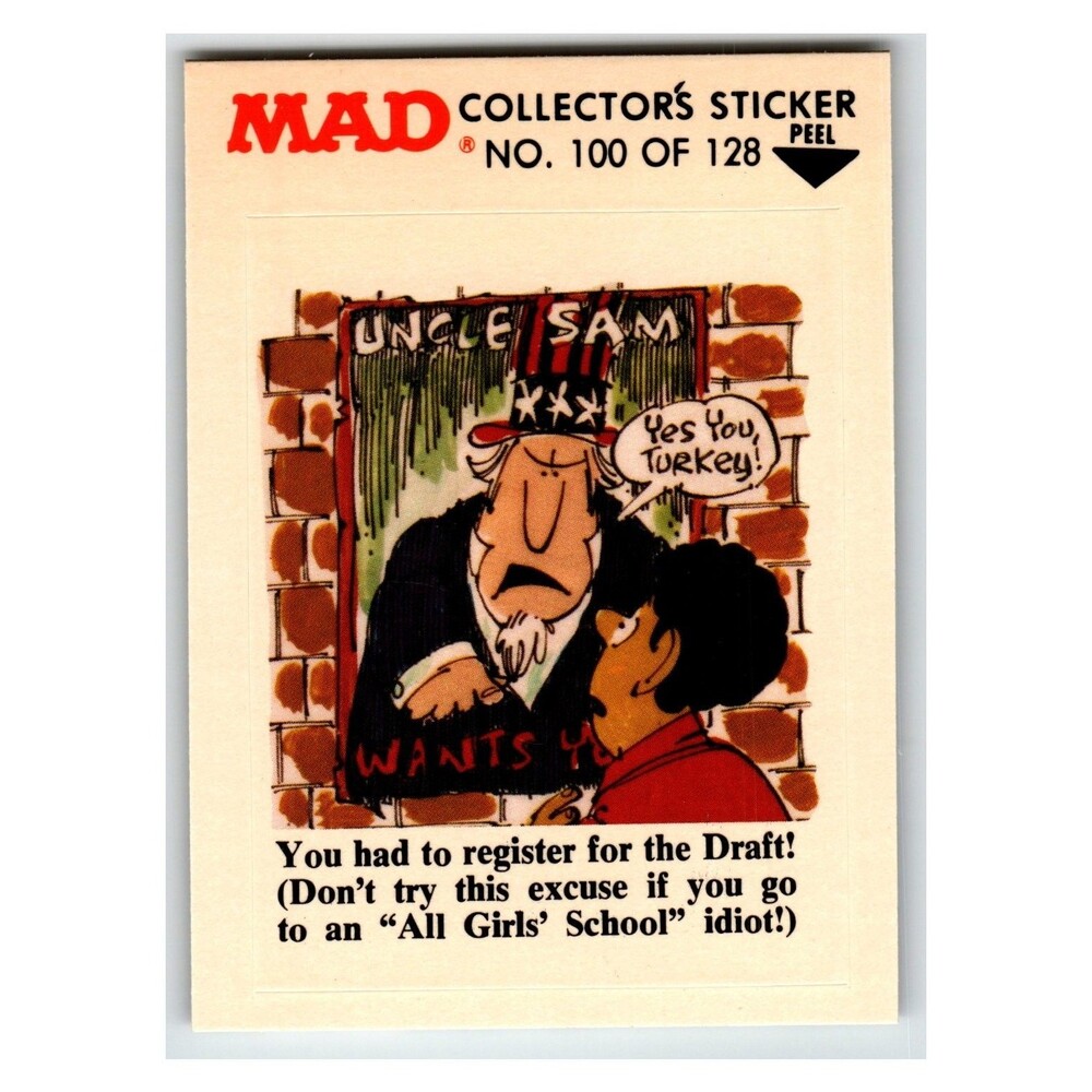 MAD Collector's Sticker Uncle Sam 1983 MAD Magazine No. 100